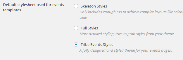 Tribe Events Plugin Settings